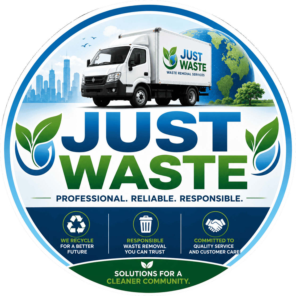 Just Waste rubbish clearance van ready for collections across Leeds
